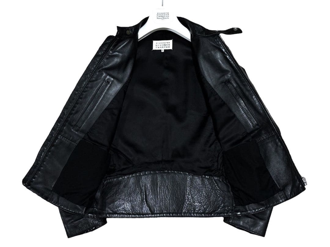 16ss 44 マルジェラ 5ZIP 八の字 カーフ ライダースジャケット 44