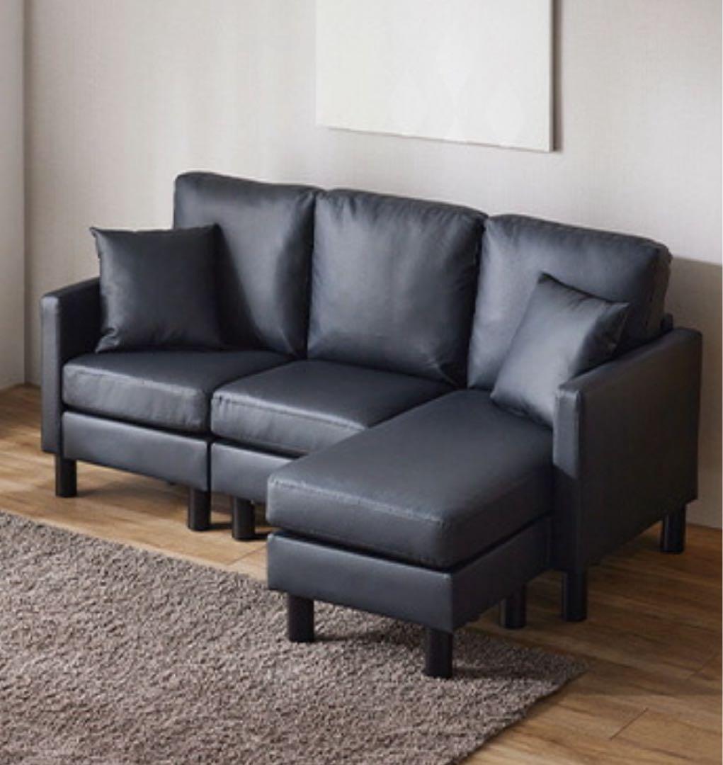 ソファ　ソファセット　ブラック　リビングソファ　ソファー　フロアソファ