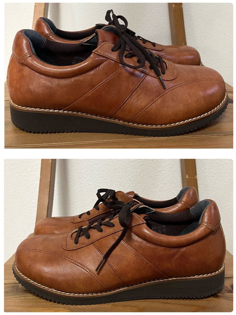未使用✨アサヒ メディカル ウォーク　24.5cm ブラウン　レザースニーカー