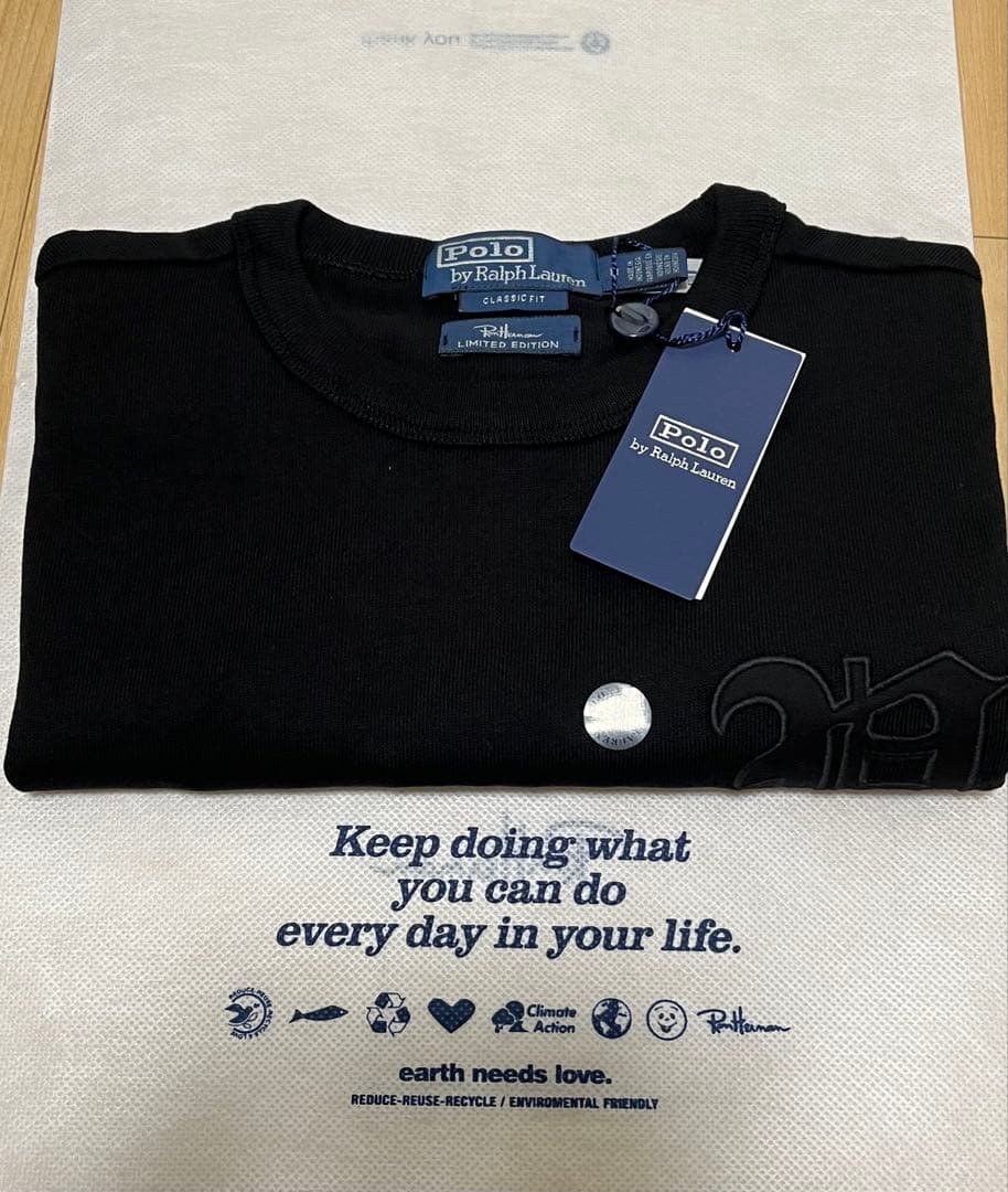 【新品•未使用】ロンハーマン x ポロ ラルフローレンTシャツ M ブラック 黒