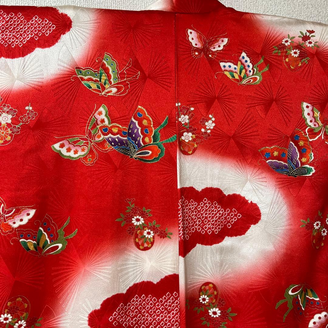 七五三　五歳　七歳　正絹　赤　フルセット