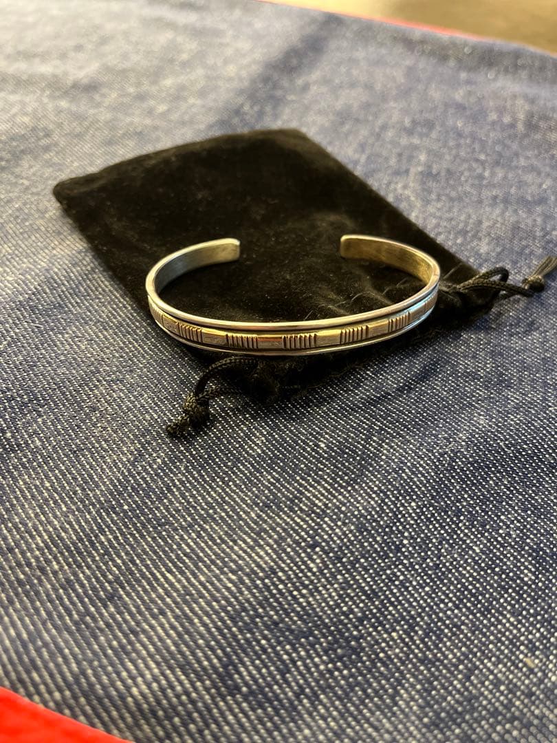 美品　ナバホ族 Bruce Morgan バングル　シルバー×14Kゴールド