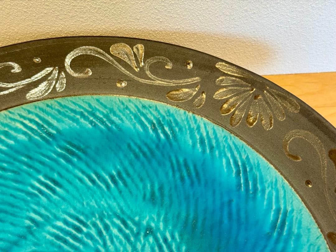 陶房火風水 やちむん 大皿 月影の海 30cm