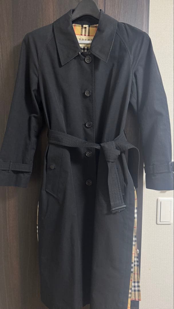 バーバリー トレンチコート 春秋冬 ブラック UK6 日本S〜Mサイズ