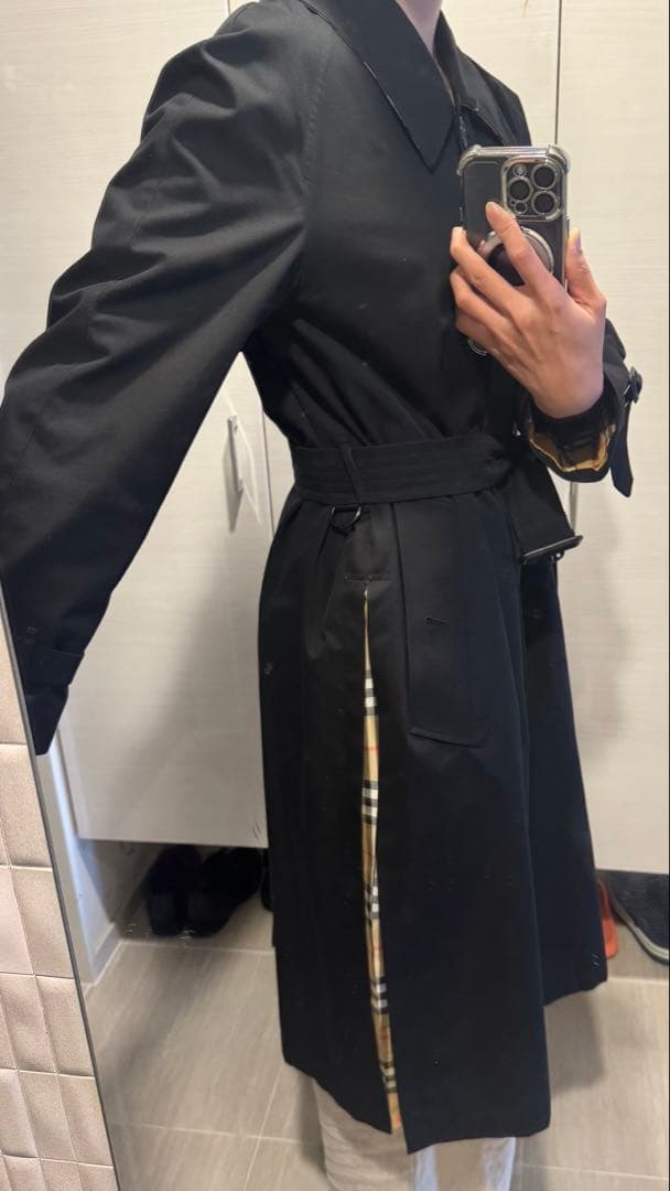 バーバリー トレンチコート 春秋冬 ブラック UK6 日本S〜Mサイズ