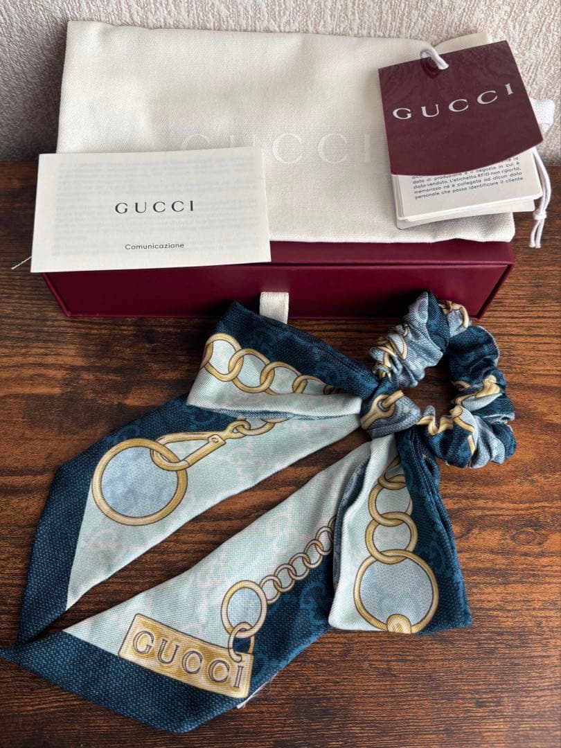 GUCCI GG シルク リボンシュシュ　※リボンシュシュのみ