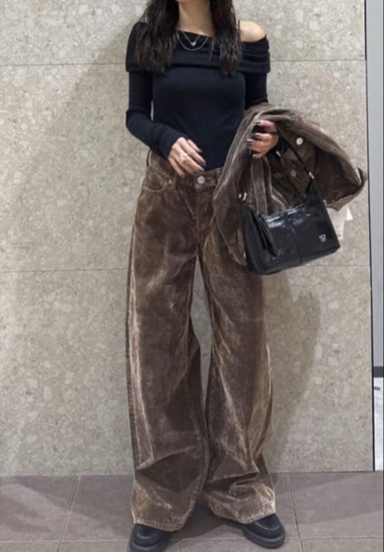 moussy MIDRISE CORDUROY バギー
