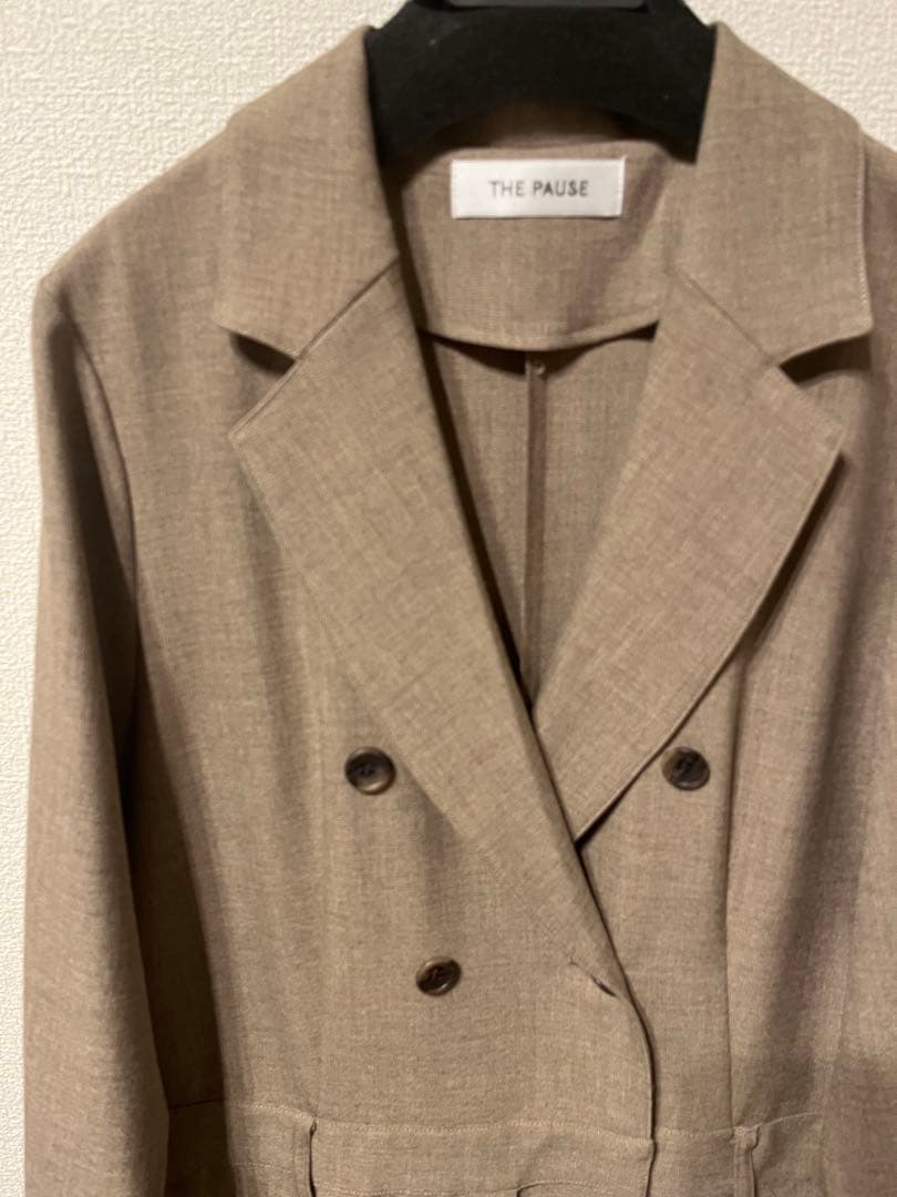 THE PAUSE】テーラーカラージャンプスーツ ベージュ