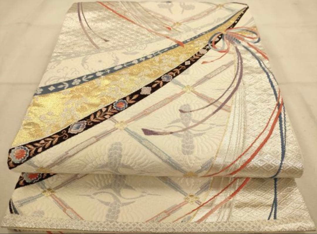 振袖フルセット6点サイズS〜M 駒刺繍　御所車飛鶴花文　暈し染め　金彩　正絹