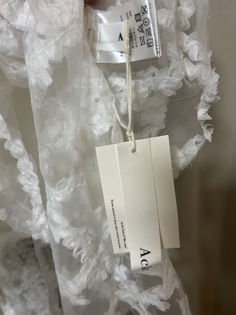 新品　acka. airy sheer blouse ブラウス　ホワイト