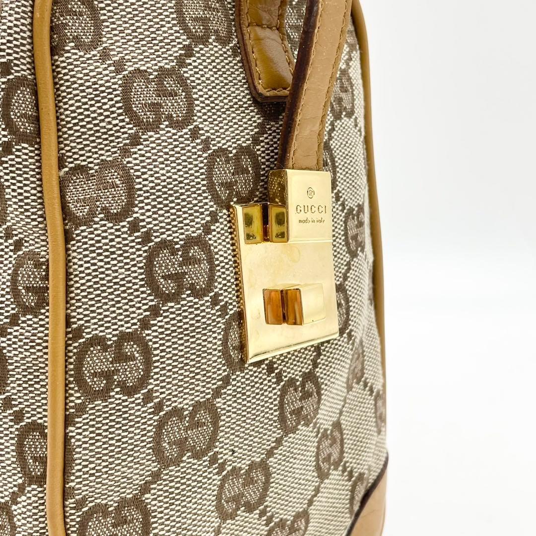 グッチ シェリーライン GGキャンバス ミニボストンバッグ ベージュ