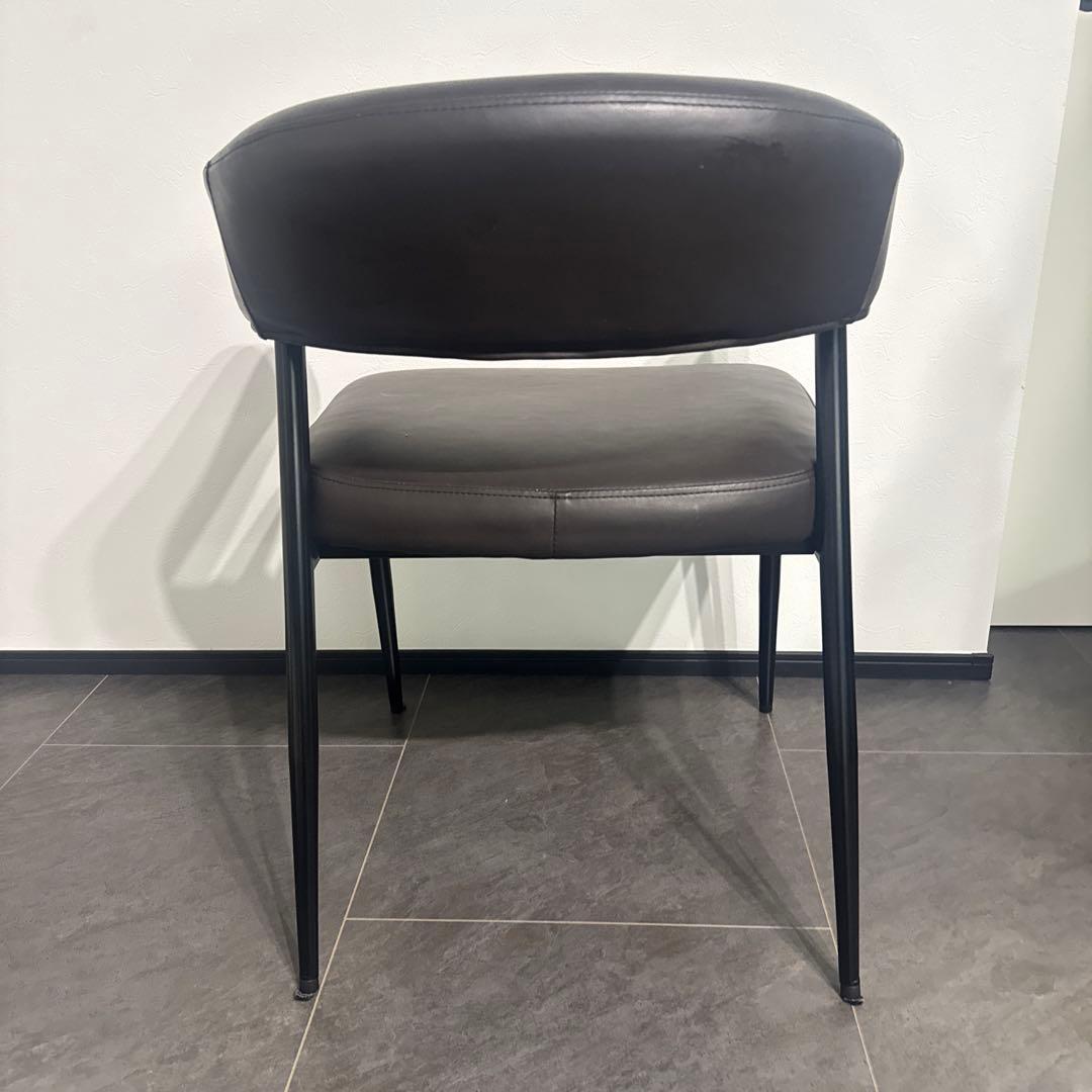 タンスのゲン　ダイニングチェア　2脚 アーム付き ブラック　お掃除ロボット対応