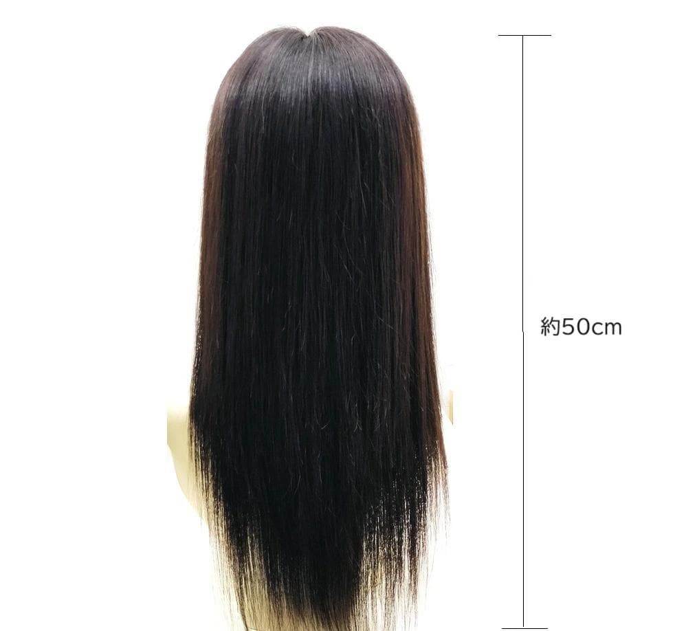 総手植え全頭かつら 人毛100%EM-50001ダークブラウン Sサイズ 医療用