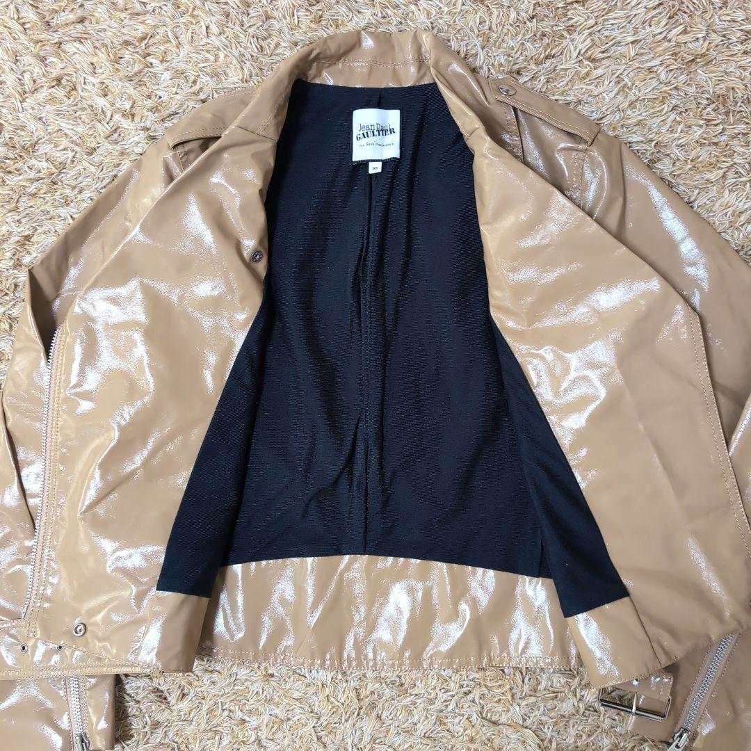 Jean Paul GAULTIER ダブルライダースジャケット キャメル 38