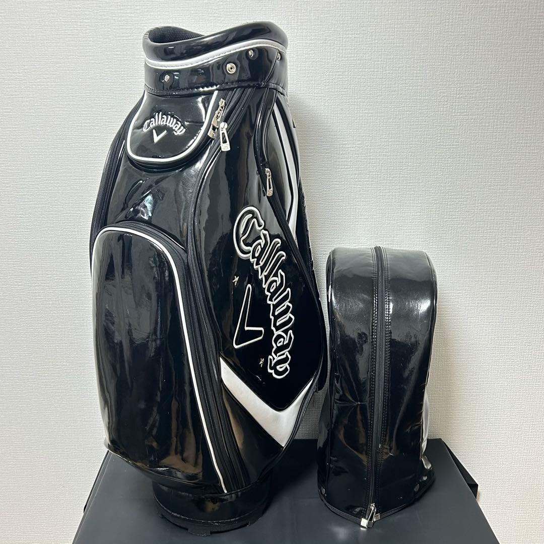 キャロウェイ　キャディバッグ　ブラック×ホワイト　エナメル　9.5型