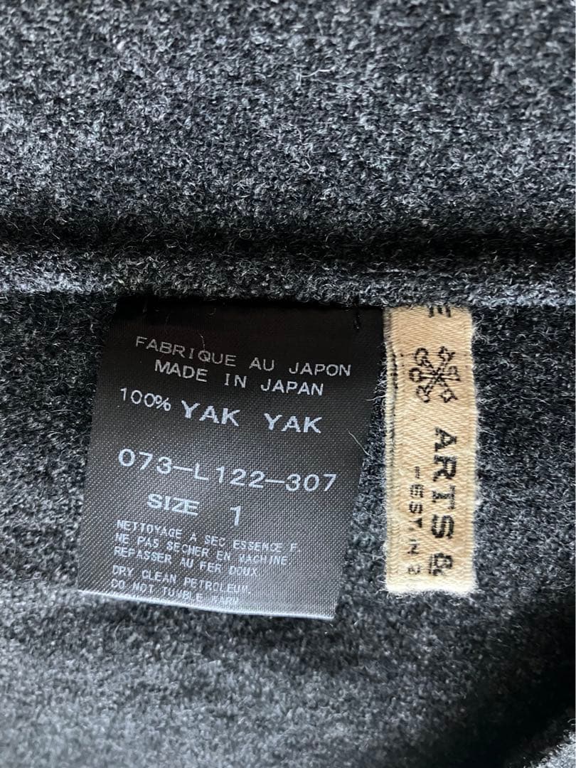 ARTS&SCIENCE ヤク　コート　チャコールグレー　サイズ1