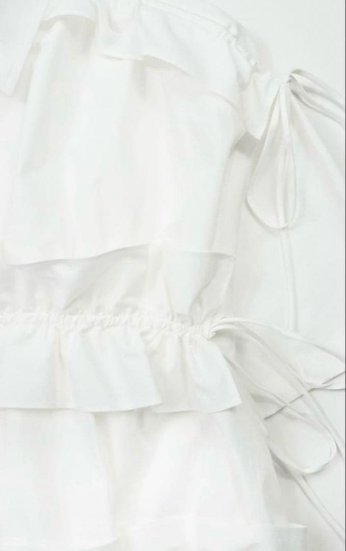新品タグ付きMSGM フリルディテール ポプリンシャツ36