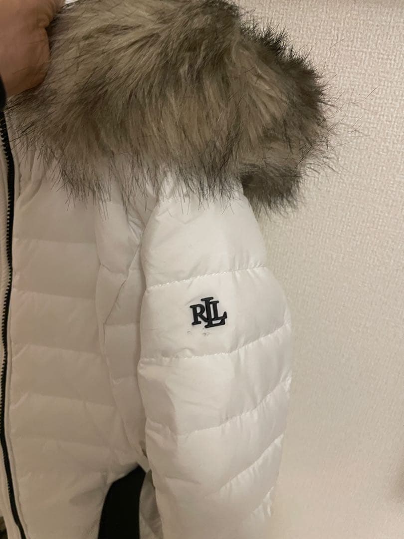【美品】箱有Ralph Laurenホワイトダウンジャケット ファー付き