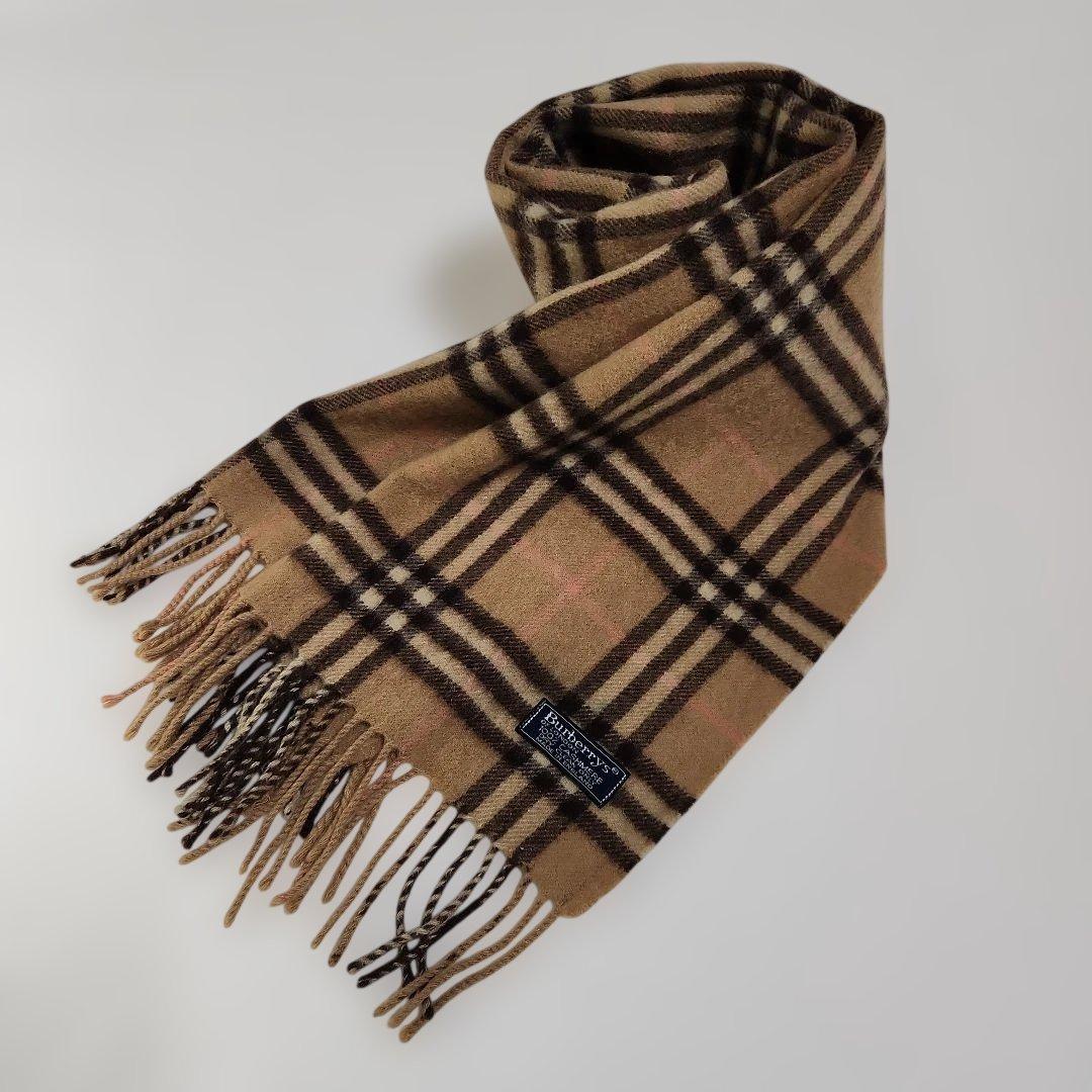 希少Burberrys カシミヤ100% チェックマフラー
