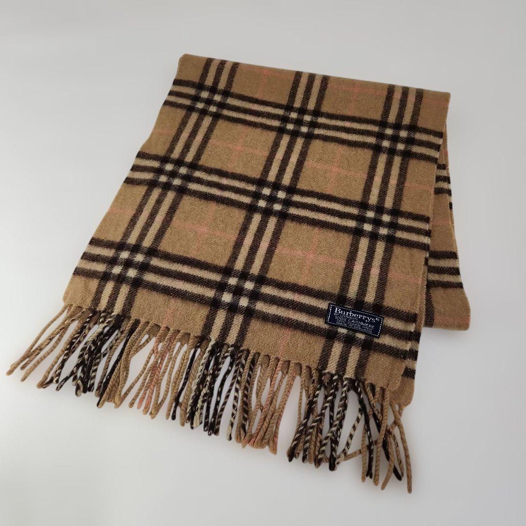 希少Burberrys カシミヤ100% チェックマフラー