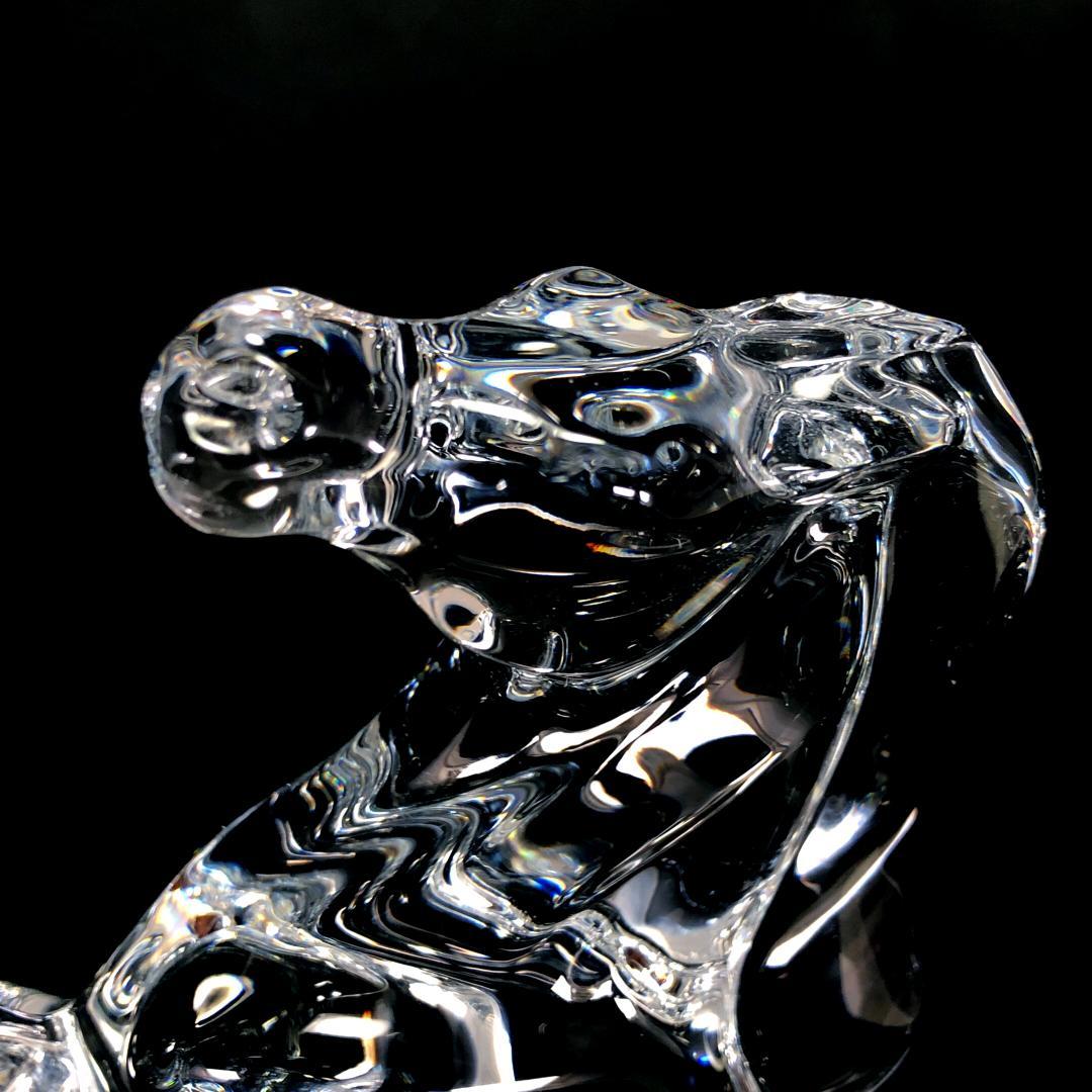 【美品】バカラ／クリスタル いななく馬 ホース 彫刻 置物／BC368