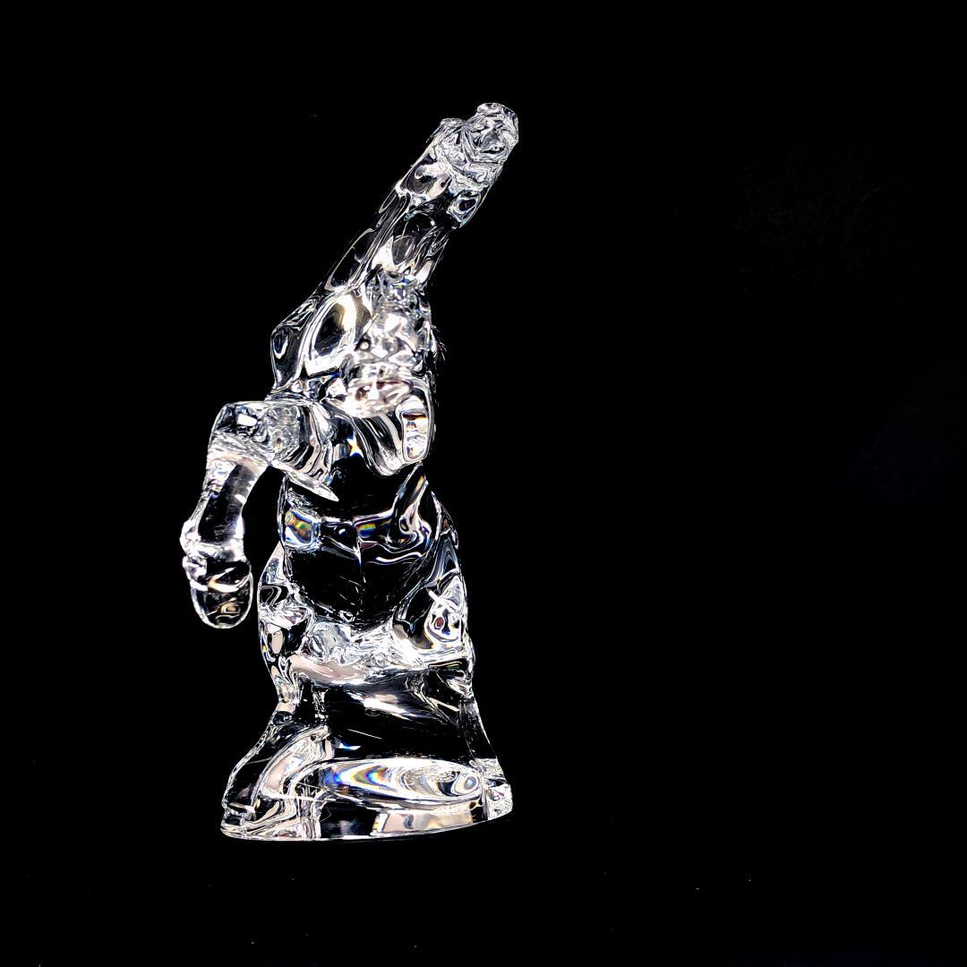 【美品】バカラ／クリスタル いななく馬 ホース 彫刻 置物／BC368