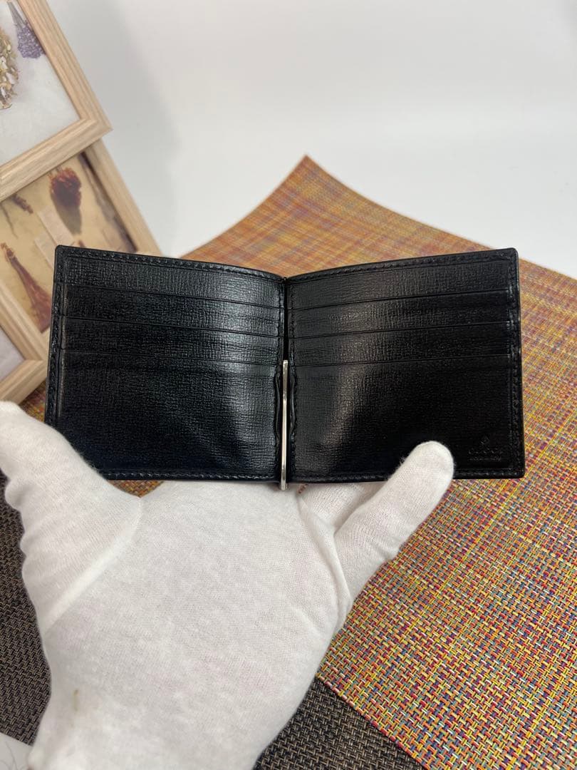 ✨極美品✨GUCCIグッチ　マネークリップ付きカードケース　札入れ　箱＆保存袋