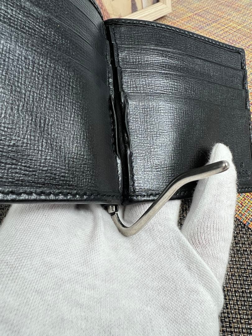 ✨極美品✨GUCCIグッチ　マネークリップ付きカードケース　札入れ　箱＆保存袋