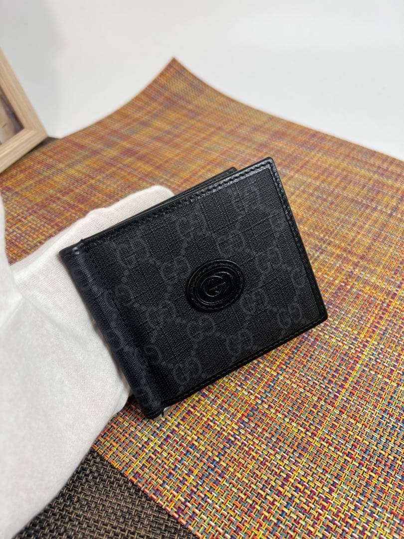 ✨極美品✨GUCCIグッチ　マネークリップ付きカードケース　札入れ　箱＆保存袋