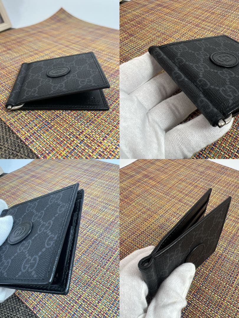 ✨極美品✨GUCCIグッチ　マネークリップ付きカードケース　札入れ　箱＆保存袋