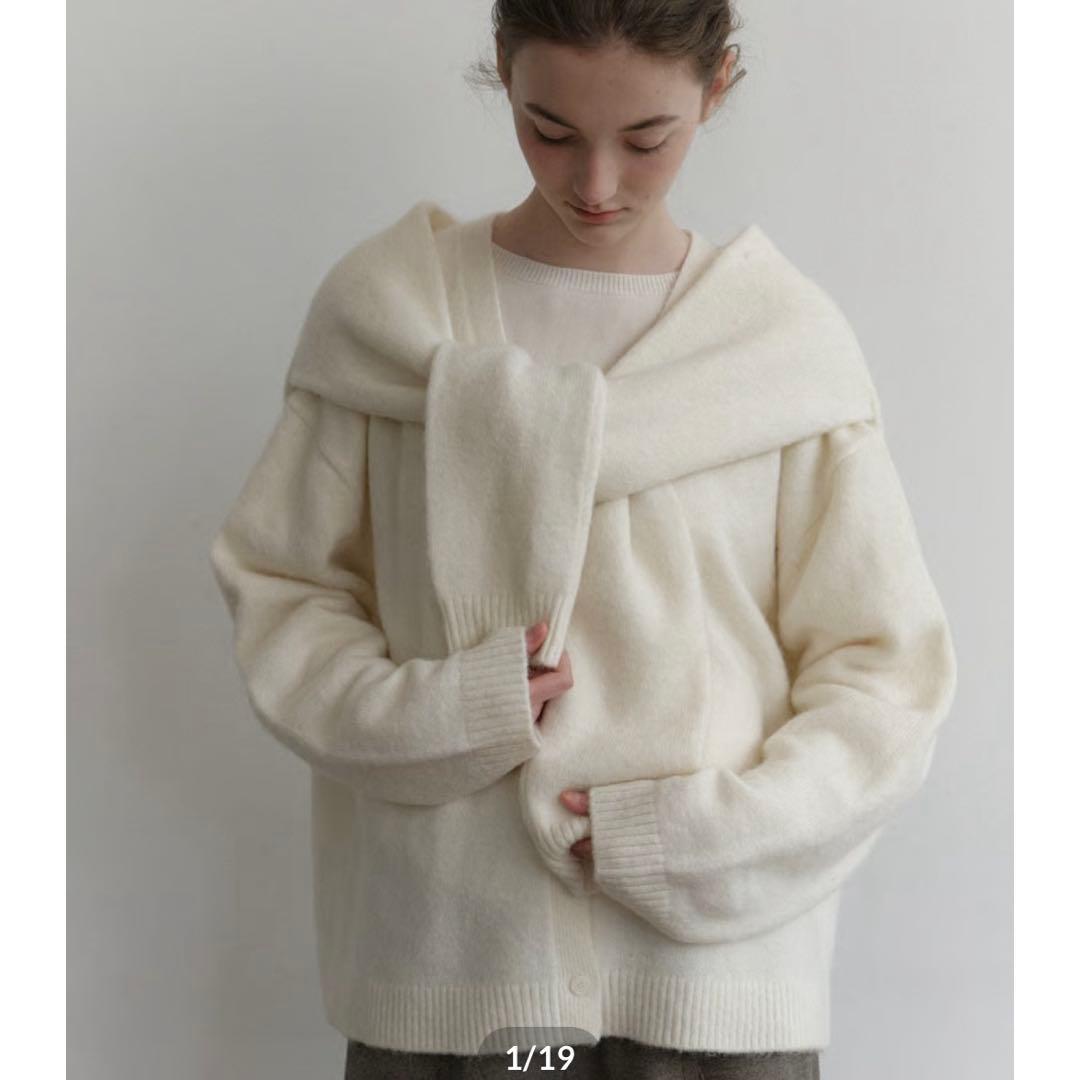 naeアルパカカーディガン ホワイトAlpaca Cardigan