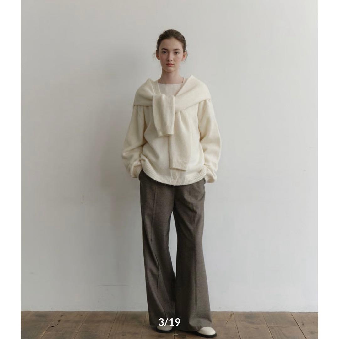 naeアルパカカーディガン ホワイトAlpaca Cardigan