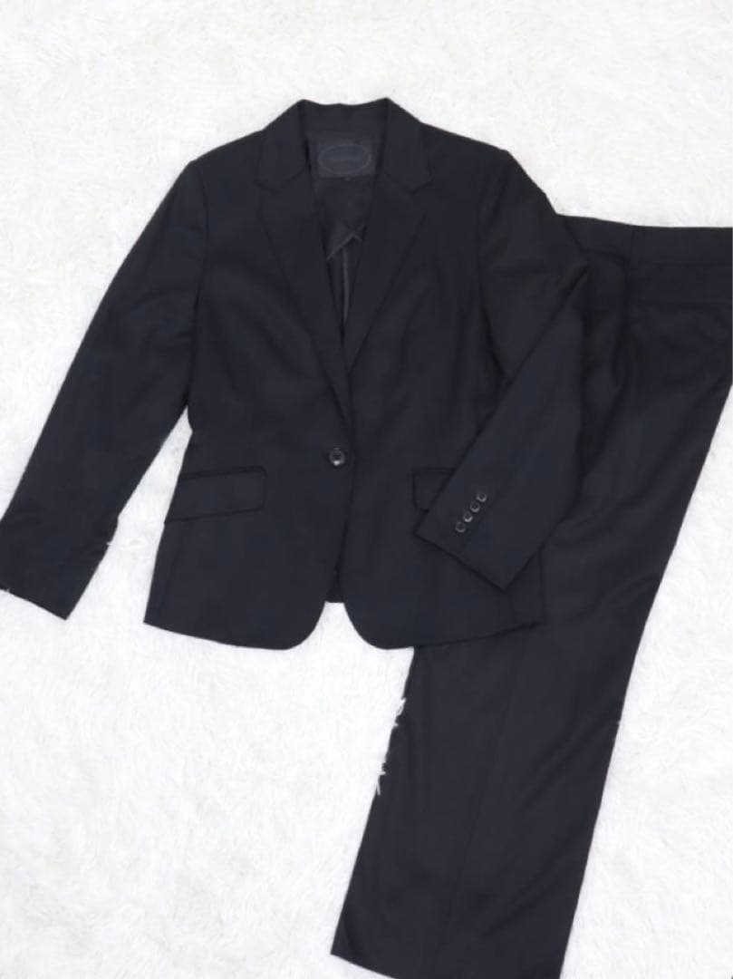 入園入学セレモニー UNTITLED ブラックパンツスーツ 大きい サイズ44