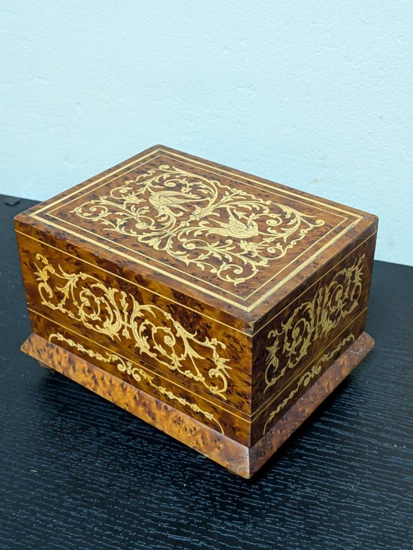 希少 象嵌 イタリア製 シガーケース 段返り オルゴール付（現状渡し）