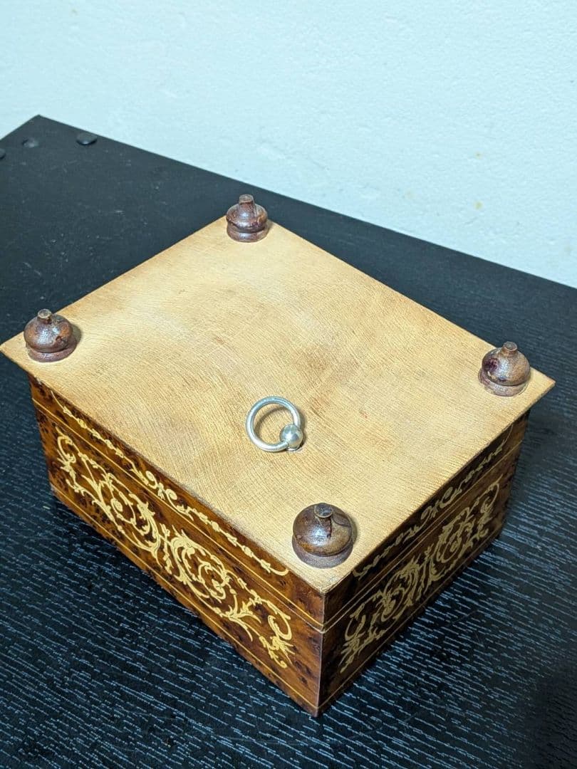 希少 象嵌 イタリア製 シガーケース 段返り オルゴール付（現状渡し）