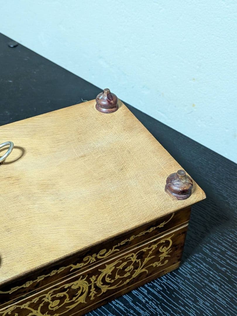 希少 象嵌 イタリア製 シガーケース 段返り オルゴール付（現状渡し）