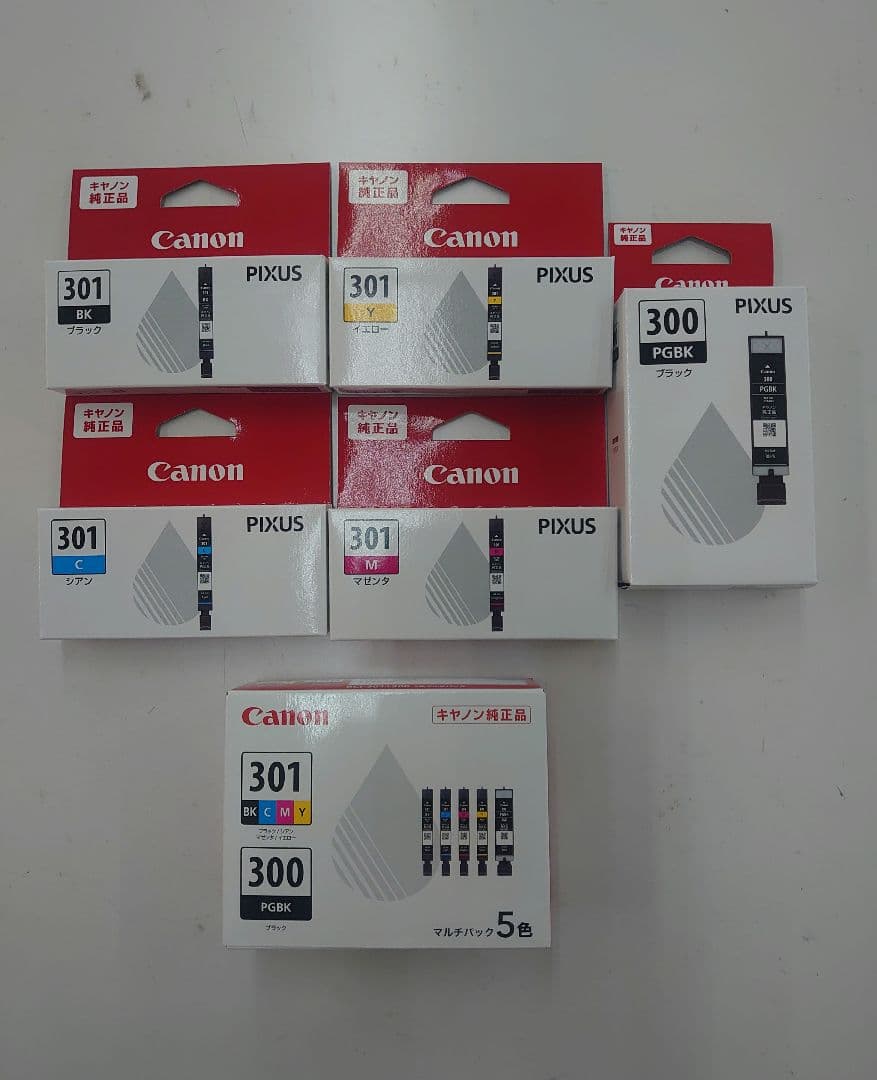 新品未開封 キャノン 純正インク BCI-300+301/5MPプラス単品5色