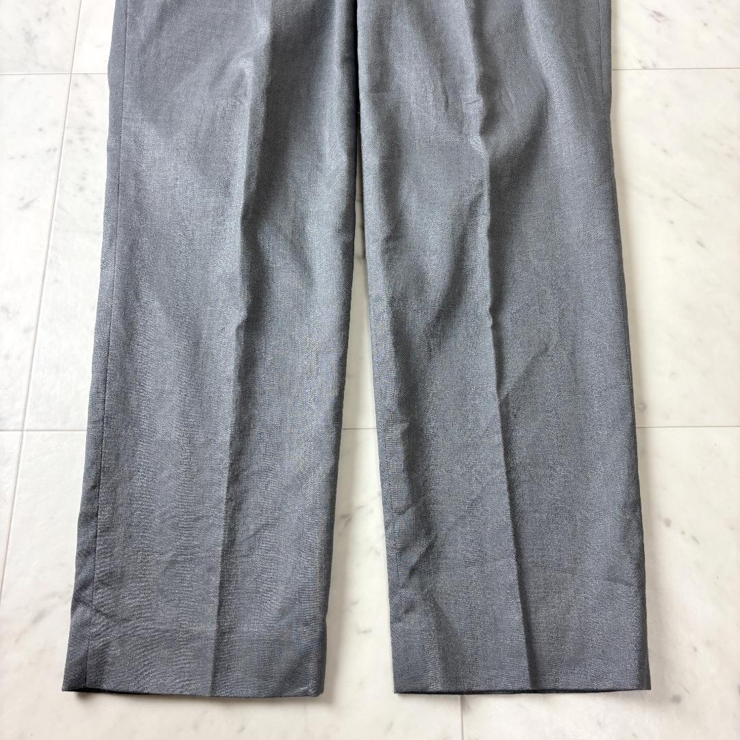 シップス S リネン混 ノーカラー パンツスーツ セットアップ 36 グレー