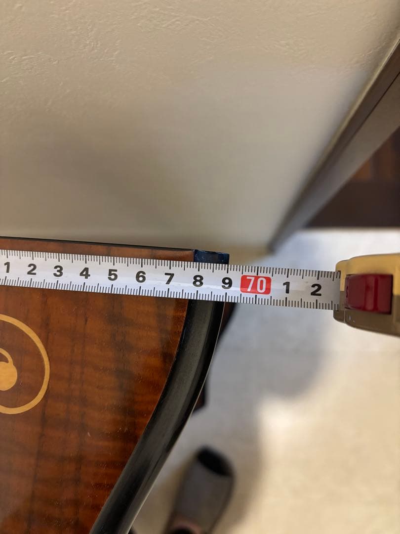 コンソール　テーブル　イタリア製　象嵌　花柄装飾 半月型木製テーブル