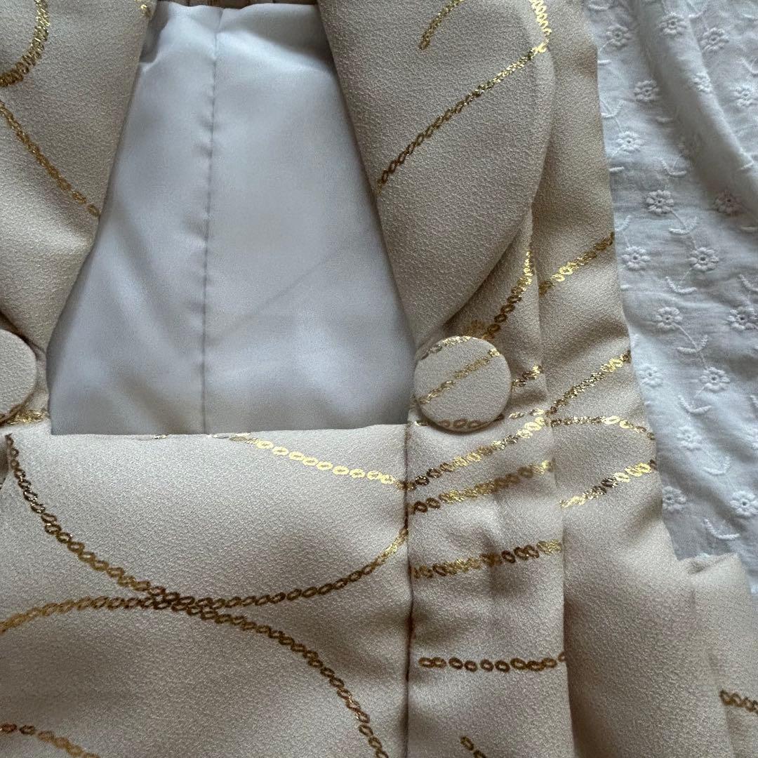 七五三　3歳 男の子 フルセット　ベージュ 金彩×ミント七宝 ひよこ商店