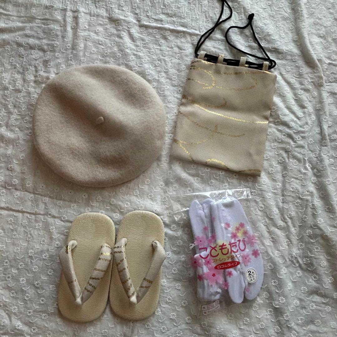 七五三　3歳 男の子 フルセット　ベージュ 金彩×ミント七宝 ひよこ商店