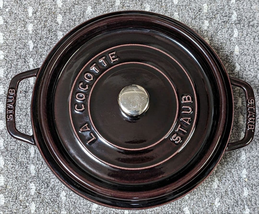 STAUB ストウブ ラウンド ココット 24cm オーベルジン レシピ本付き