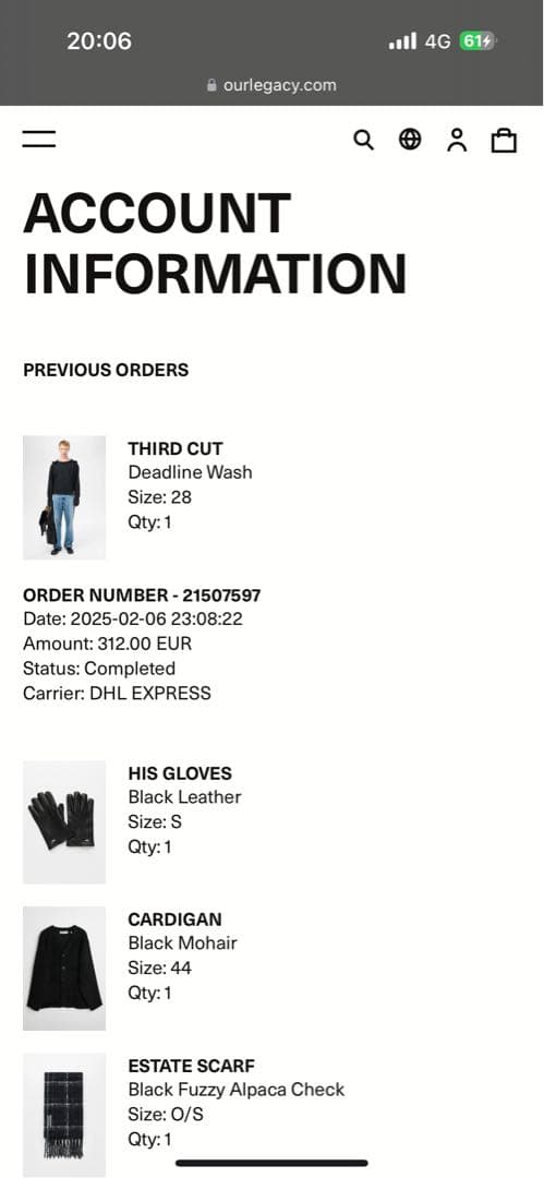 OUR LEGACY アワーレガシー　24AW HIS GLOVES レザー