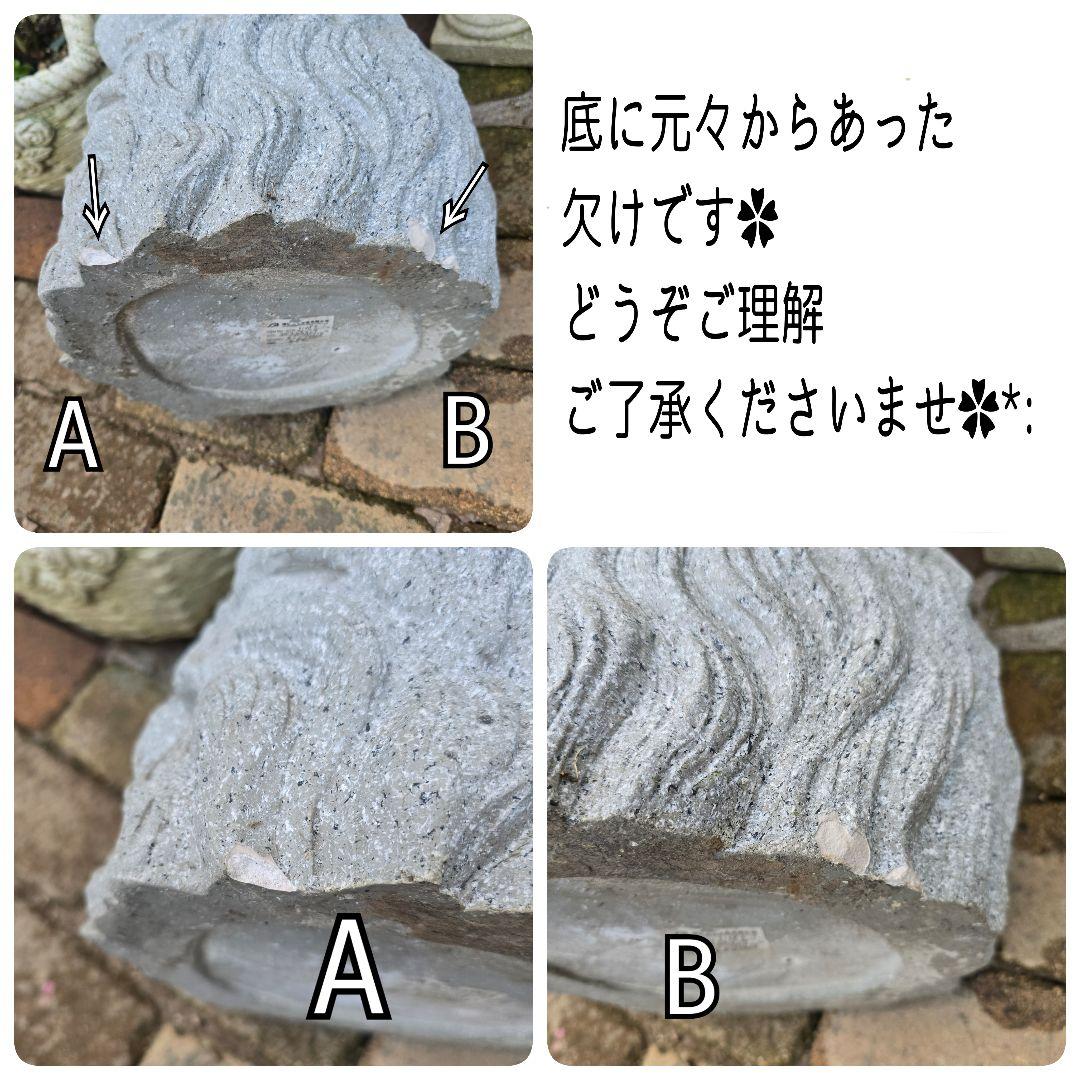 大きな花冠を被った大きなライオン顔の植木鉢・1点