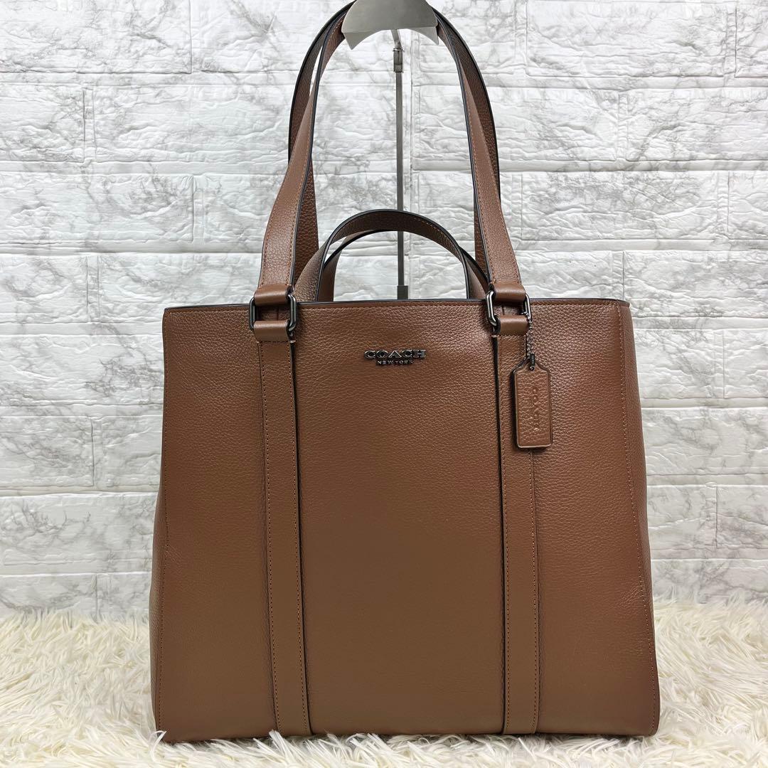 【未使用級】コーチ ビジネスバッグ ハドソン ダブルハンドル レザー