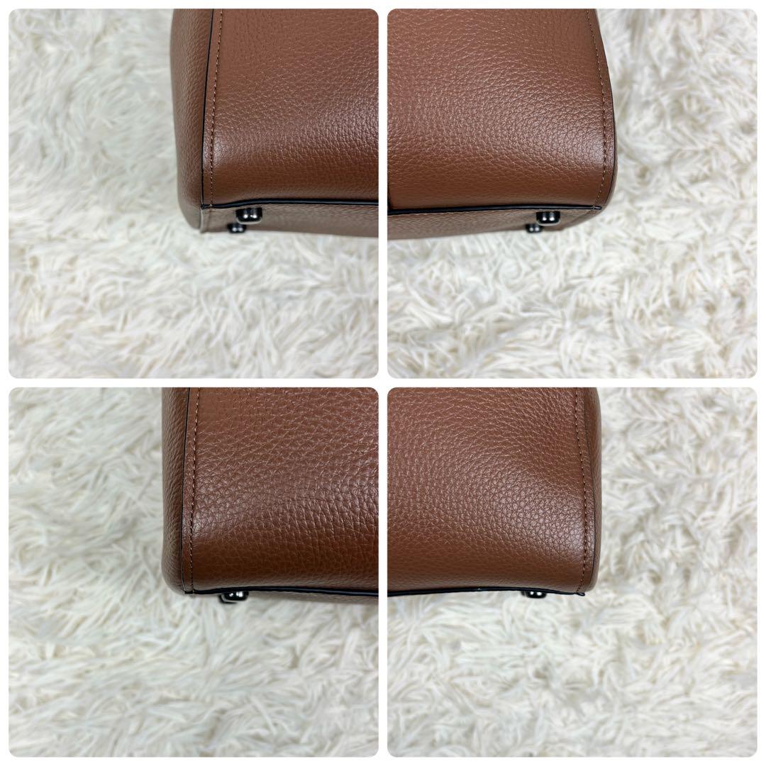 【未使用級】コーチ ビジネスバッグ ハドソン ダブルハンドル レザー