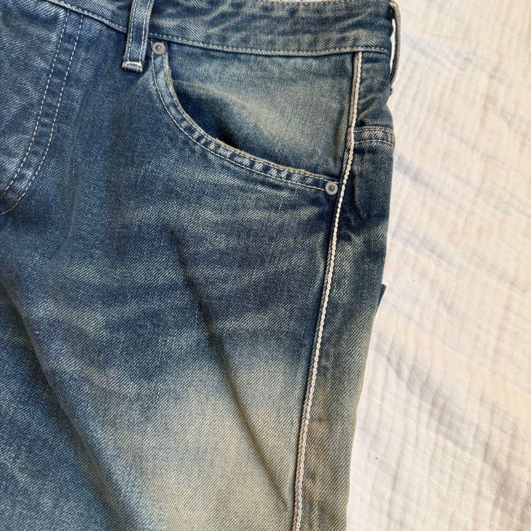美品☆ミナペルホネンalwaysデニム ワイドパンツブルー 40