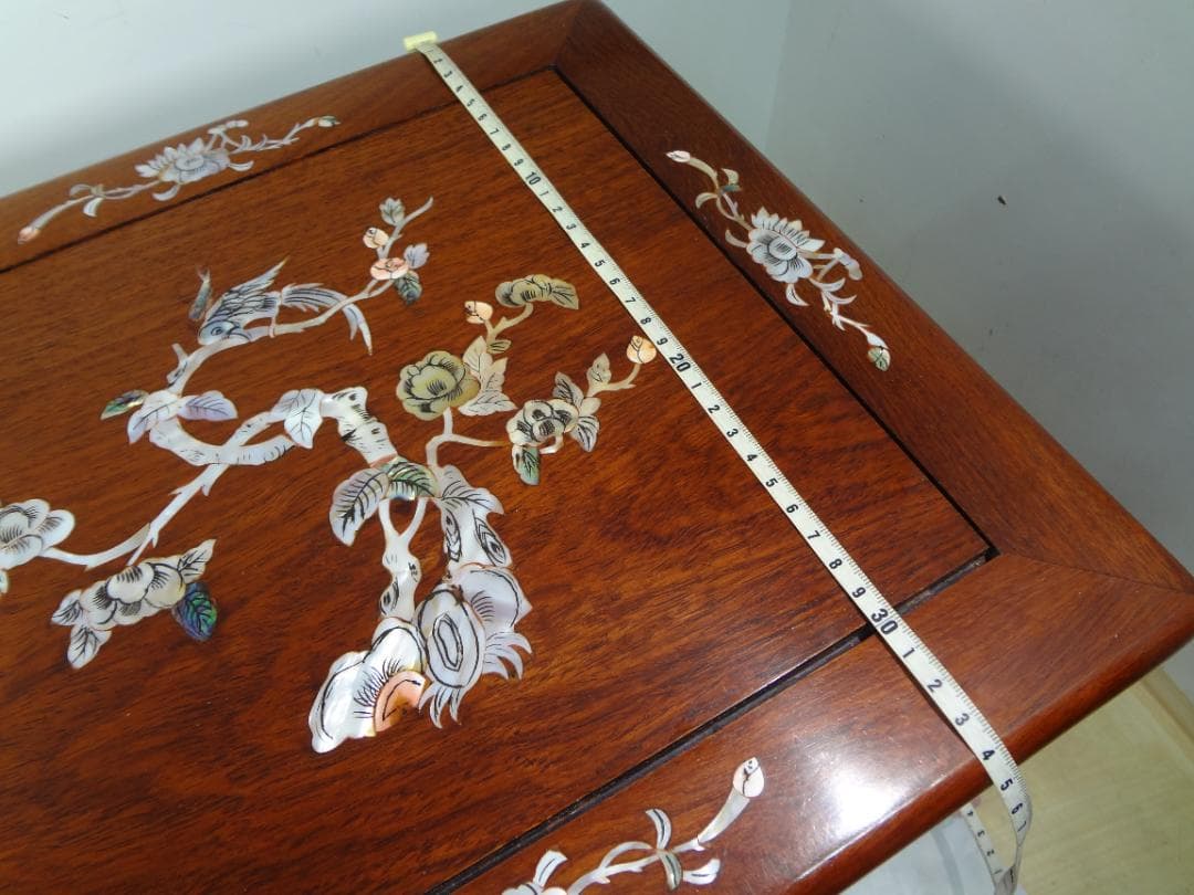 ✨美品✨　天然木　花梨　唐木　螺鈿細工　引き出し3段ミニチェスト