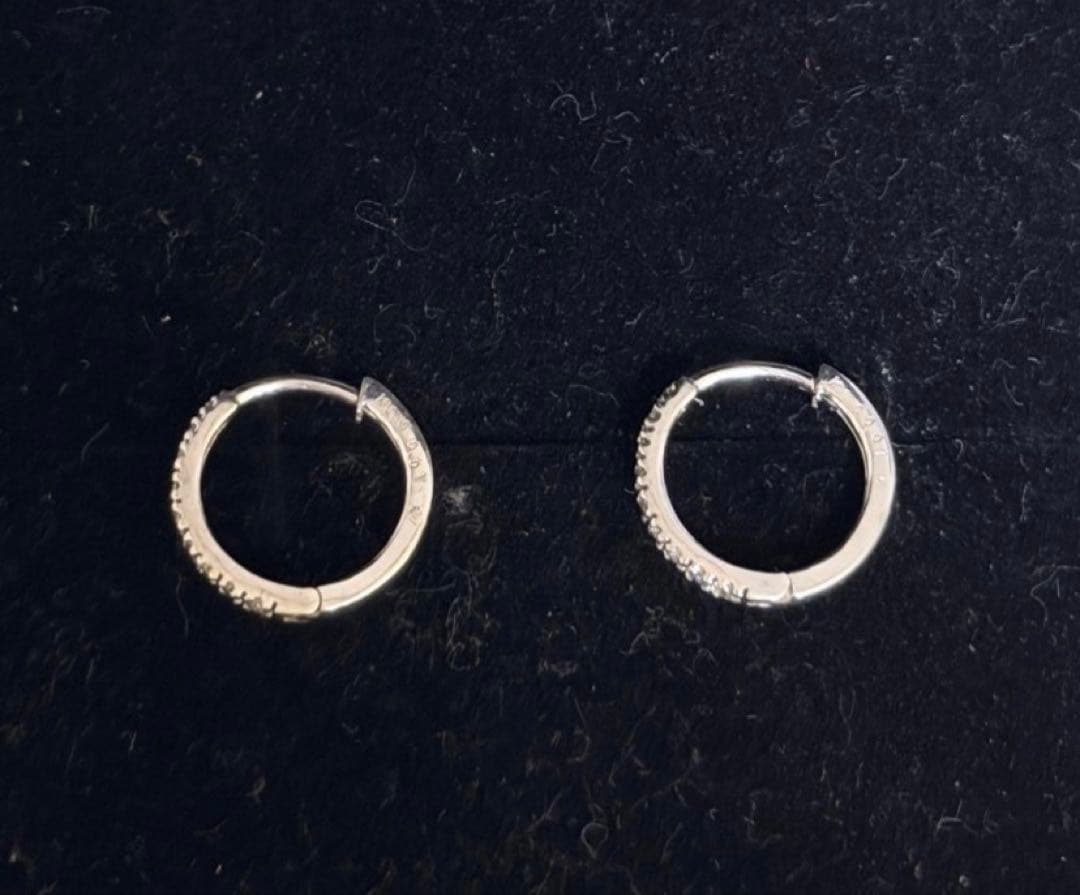 専用！ジュエリーマキ K10 フープピアス ダイヤ ホワイトゴールド