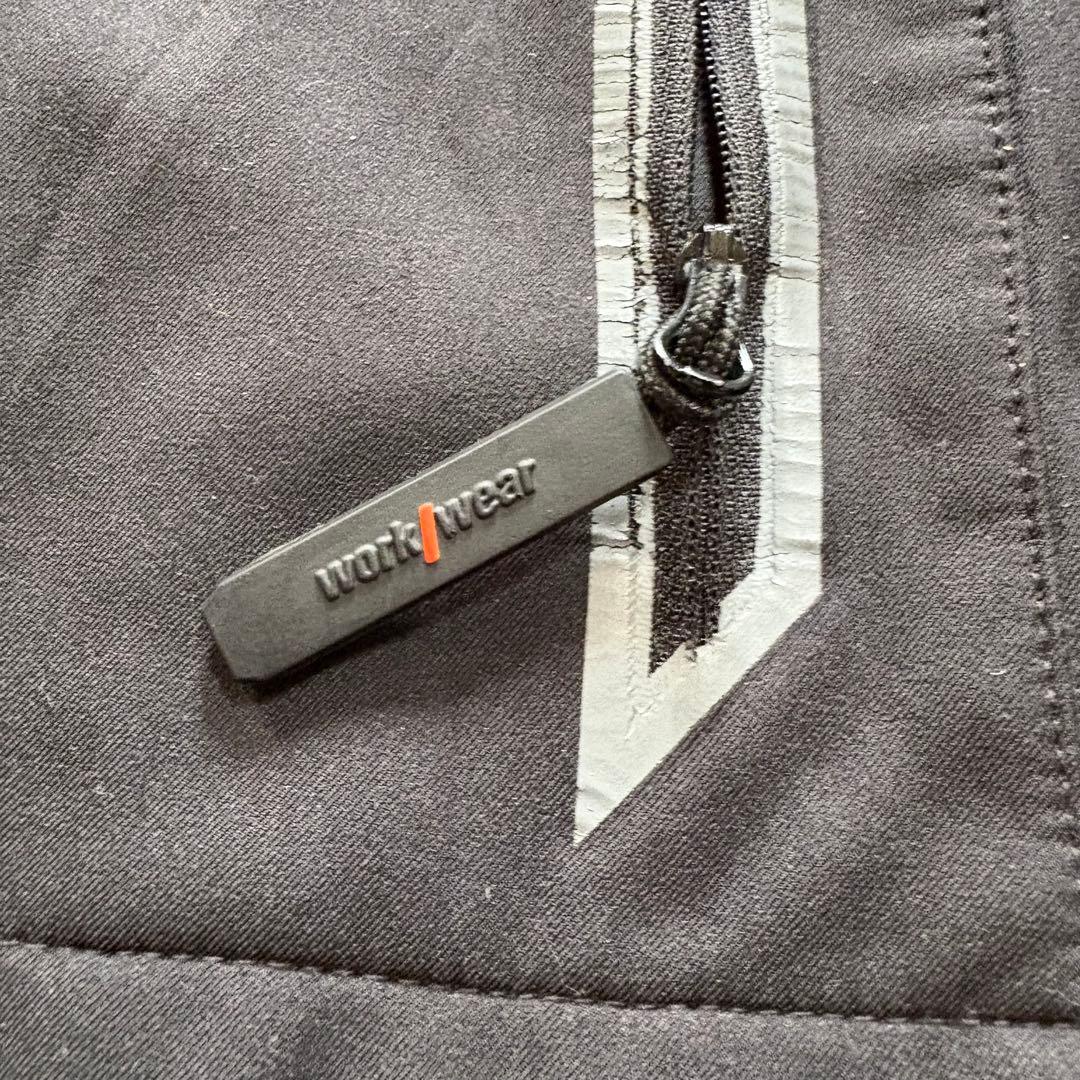 【N82】ヘリーハンセンワークウェアソフトシェルジャケットブラック×オレンジ